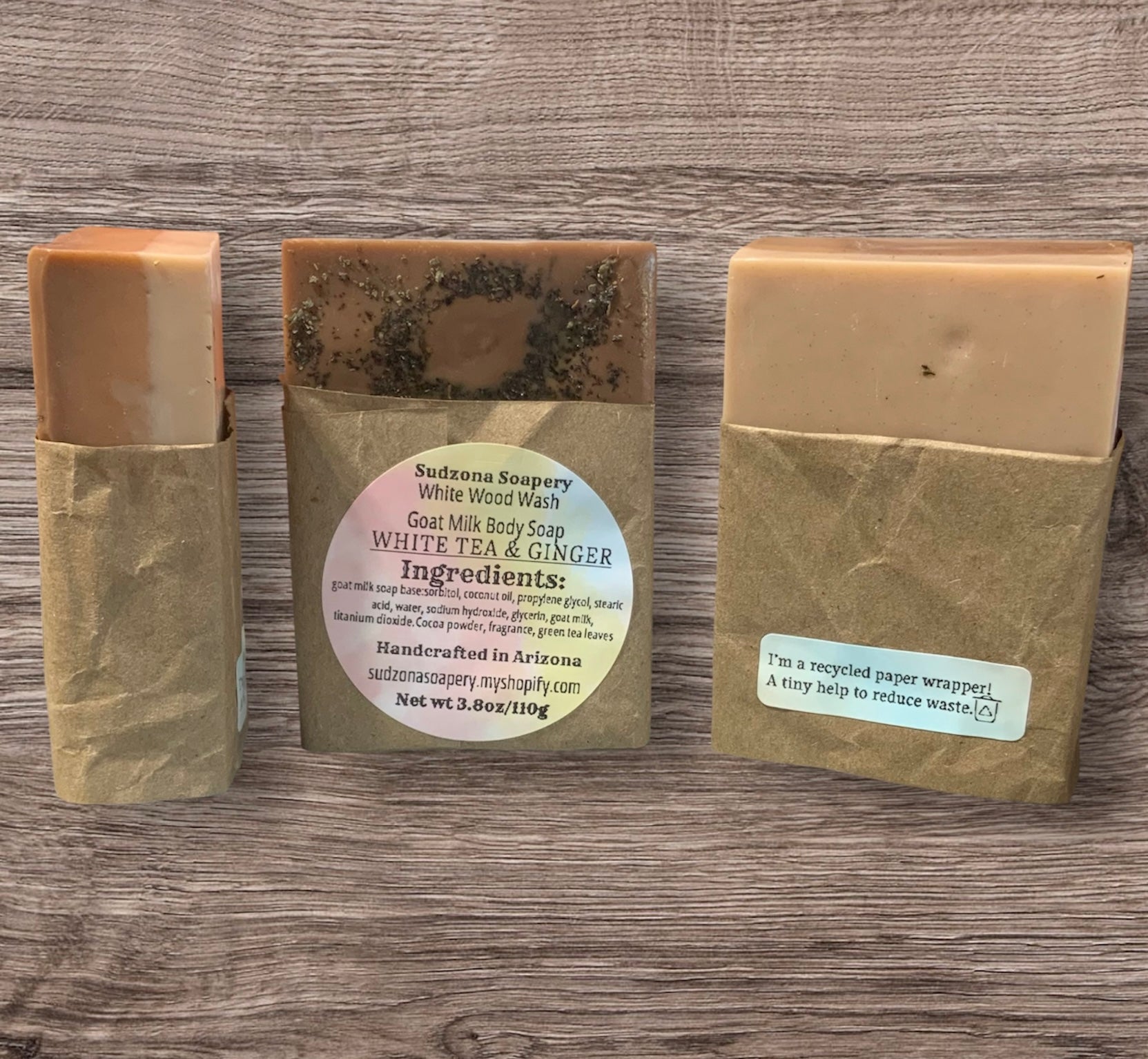 White Wood Wash Goat Milk Body Soap White Tea and Ginger