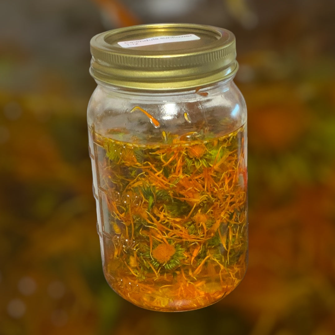 Calendula & Chamomile Herbal Salve – All Natural Balm with Jojoba & Sunflower 2 oz Tin