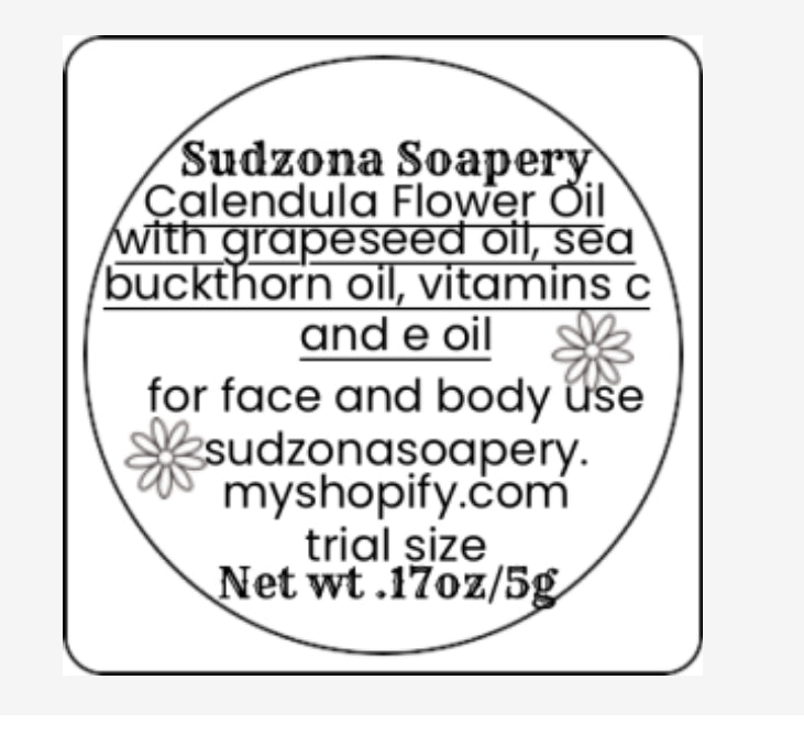 Get Glowy Vegan Calendua Grapeseed Sea Buckthorn Face Body Oil All Natural .17oz or 5g Try Me Size