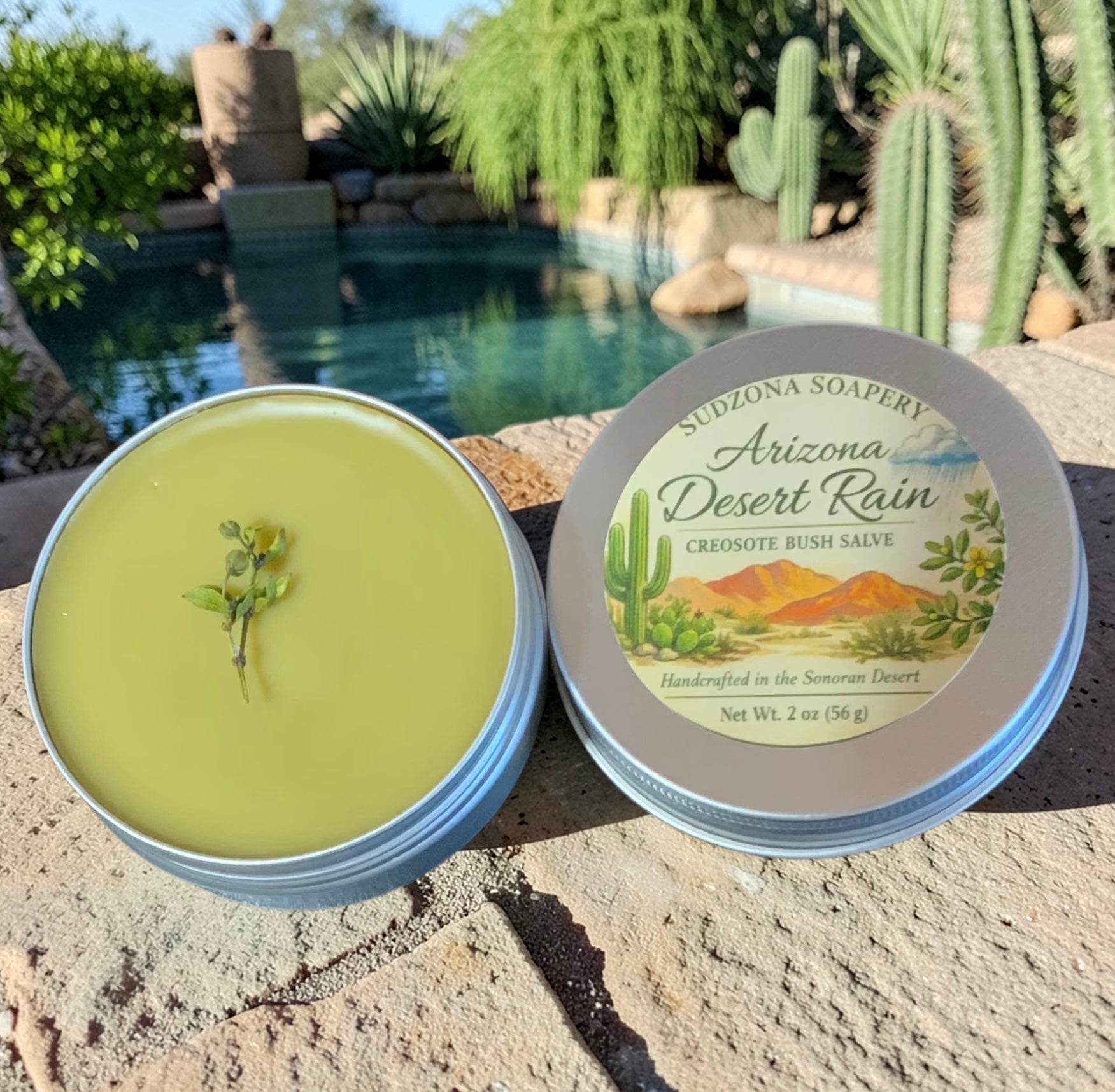 Arizona Desert Rain Creosote Bush Prickly Pear Balm Salve 2oz Tin