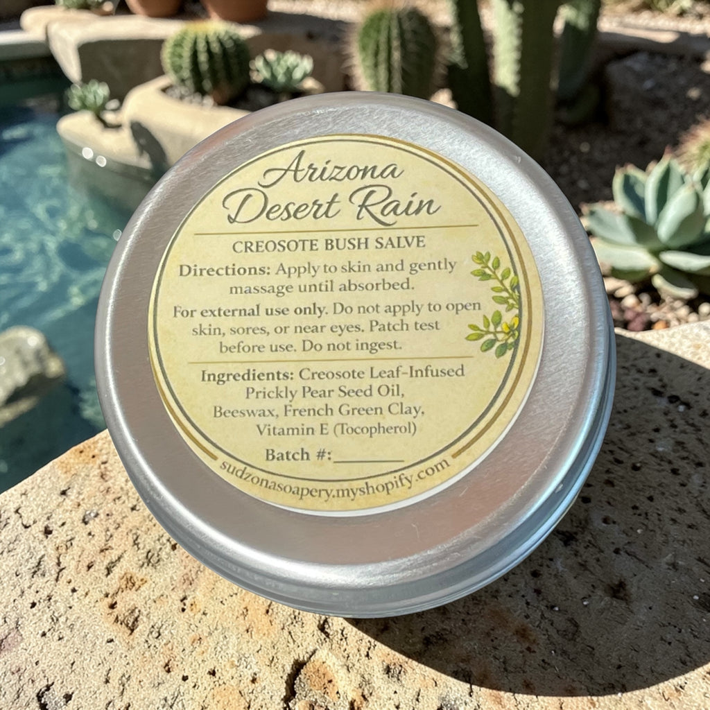 Arizona Desert Rain Creosote Bush Prickly Pear Balm Salve 2oz Tin