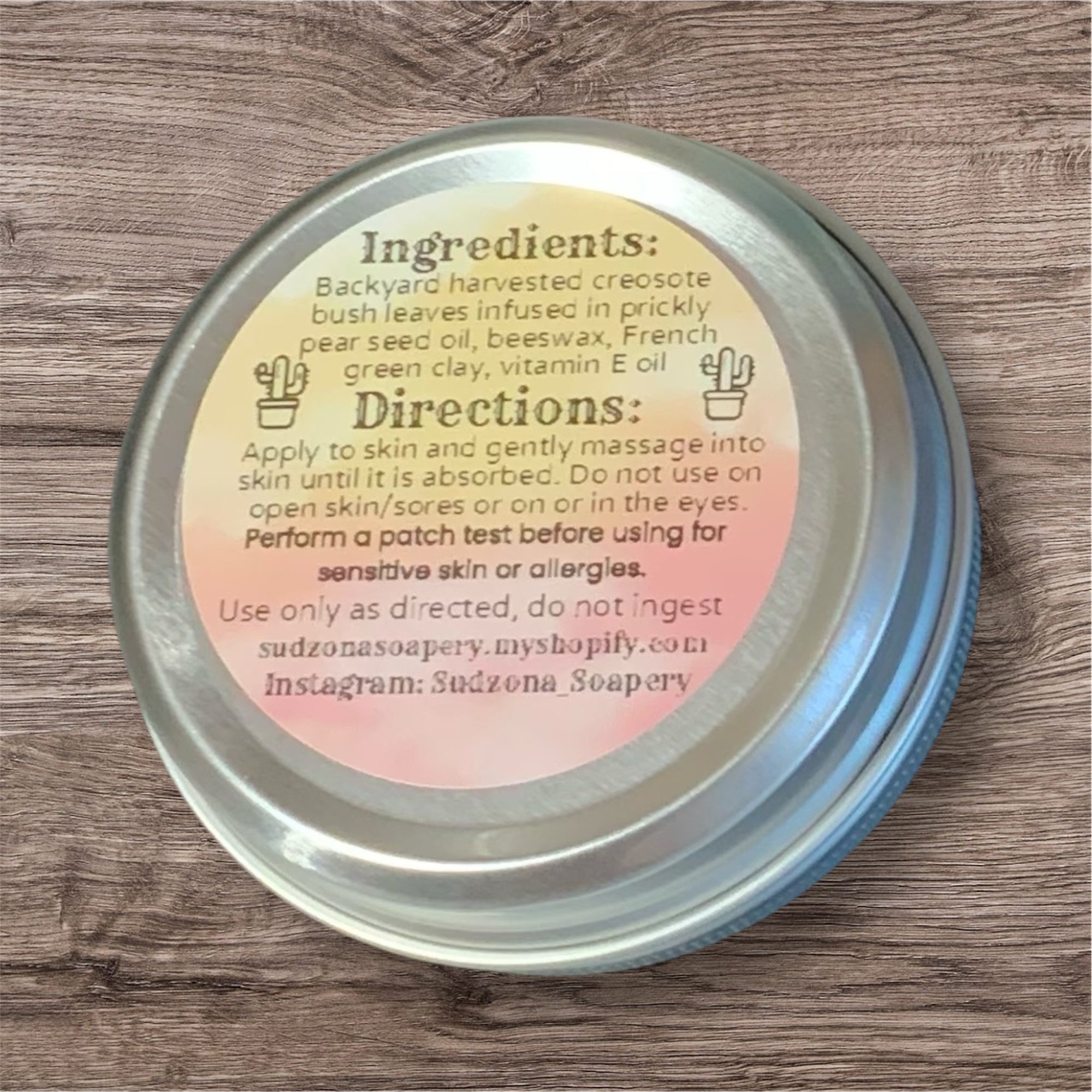 Arizona Desert Rain Creosote Bush Prickly Pear Balm Salve 2oz Tin