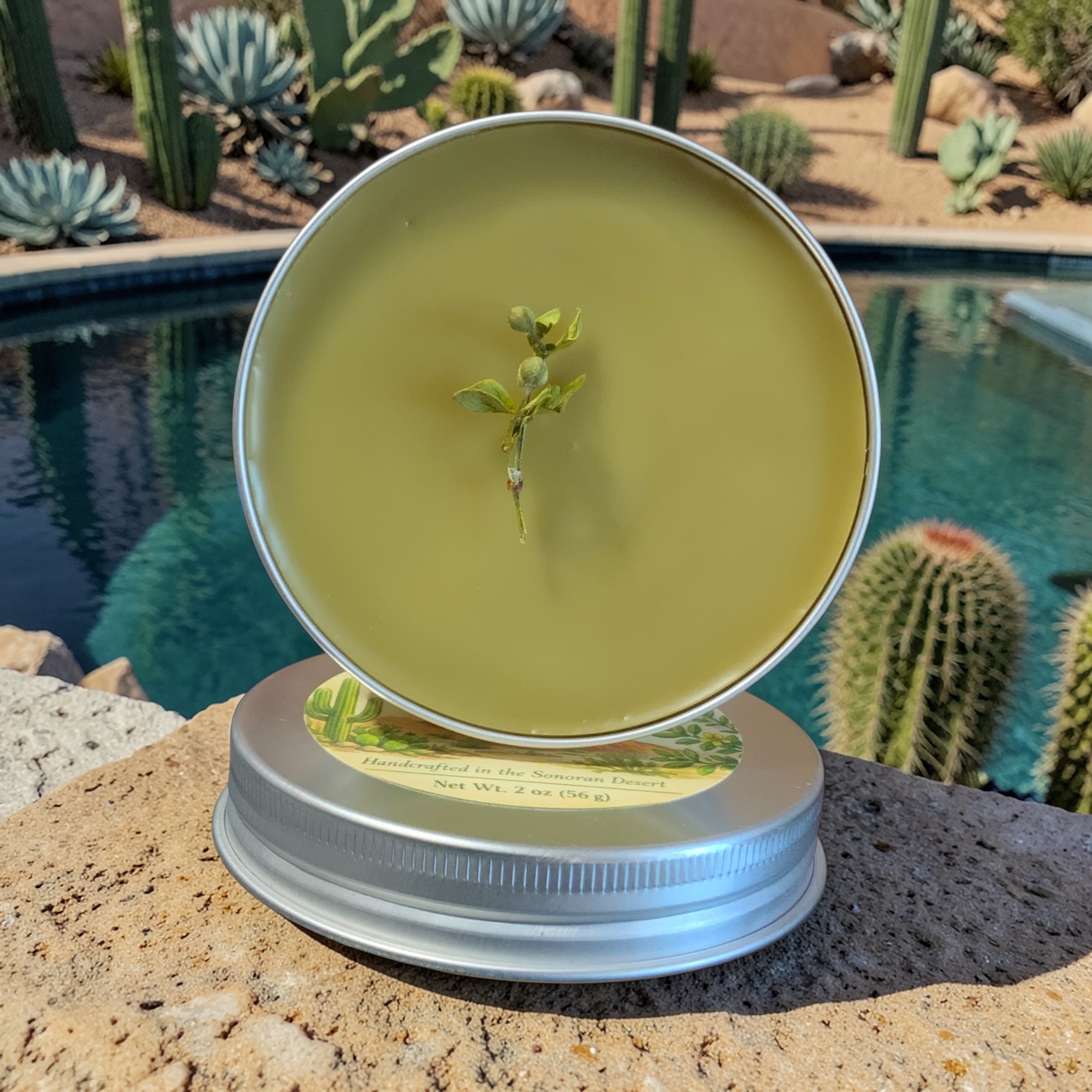 Arizona Desert Rain Creosote Bush Prickly Pear Balm Salve 2oz Tin