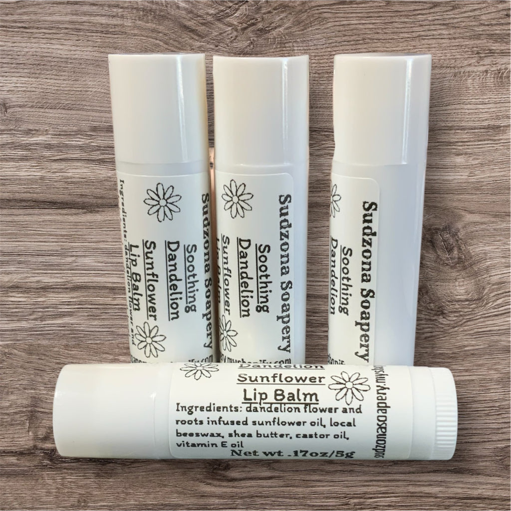 Dandelion Sunflower Beeswax Lip Balm All Natural Soothing