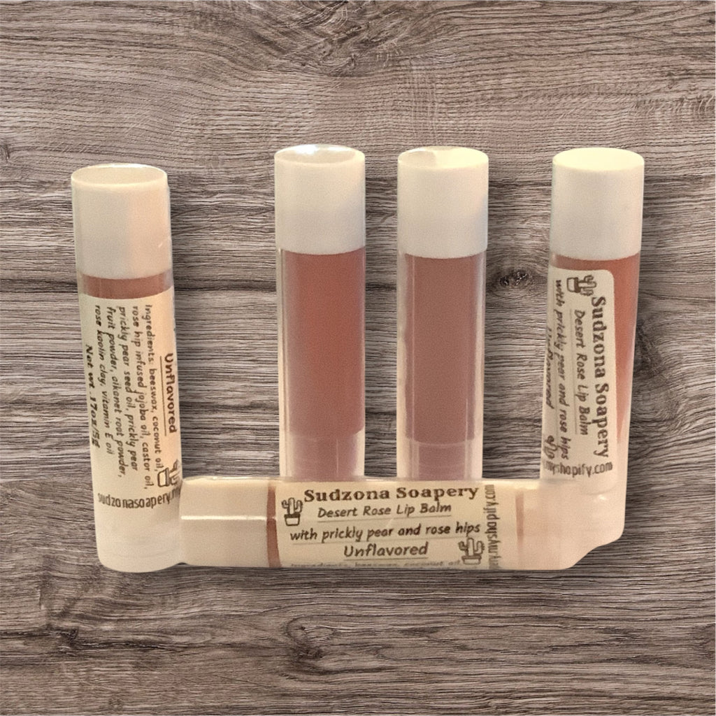 Desert Rose Lip Balm – Handmade Prickly Pear Beeswax & Rose