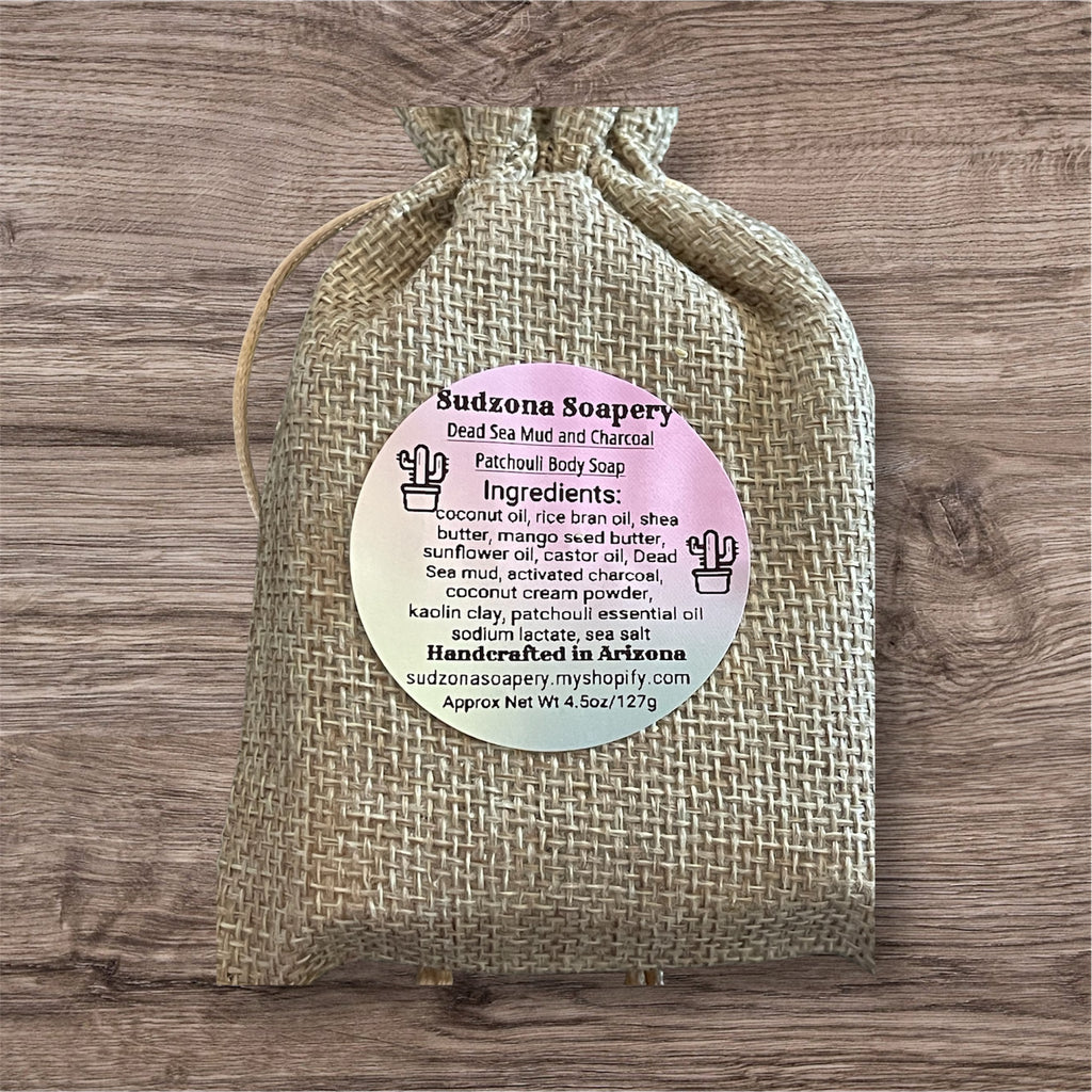 Dead Sea Mud Charcoal Patchouli Body Soap Bar