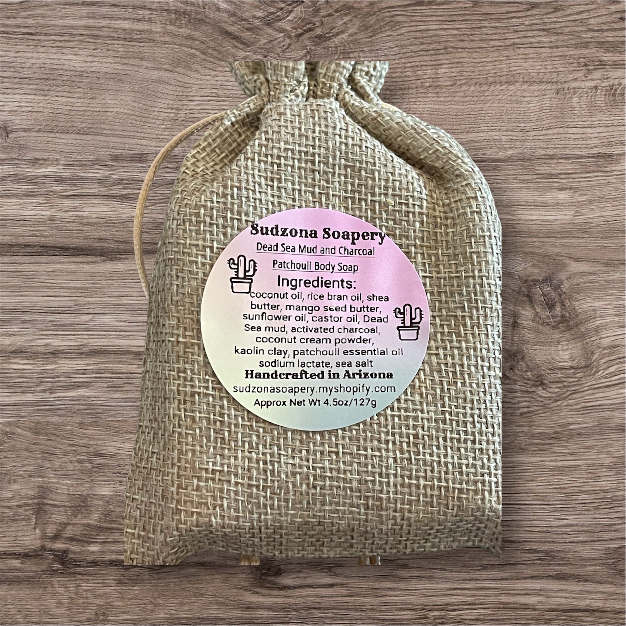 Dead Sea Mud Charcoal Patchouli Body Soap Bar