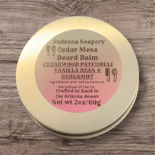 Cedar Mesa Beard Balm Cedarwood • Patchouli • Vanilla Bean • Bergamot
