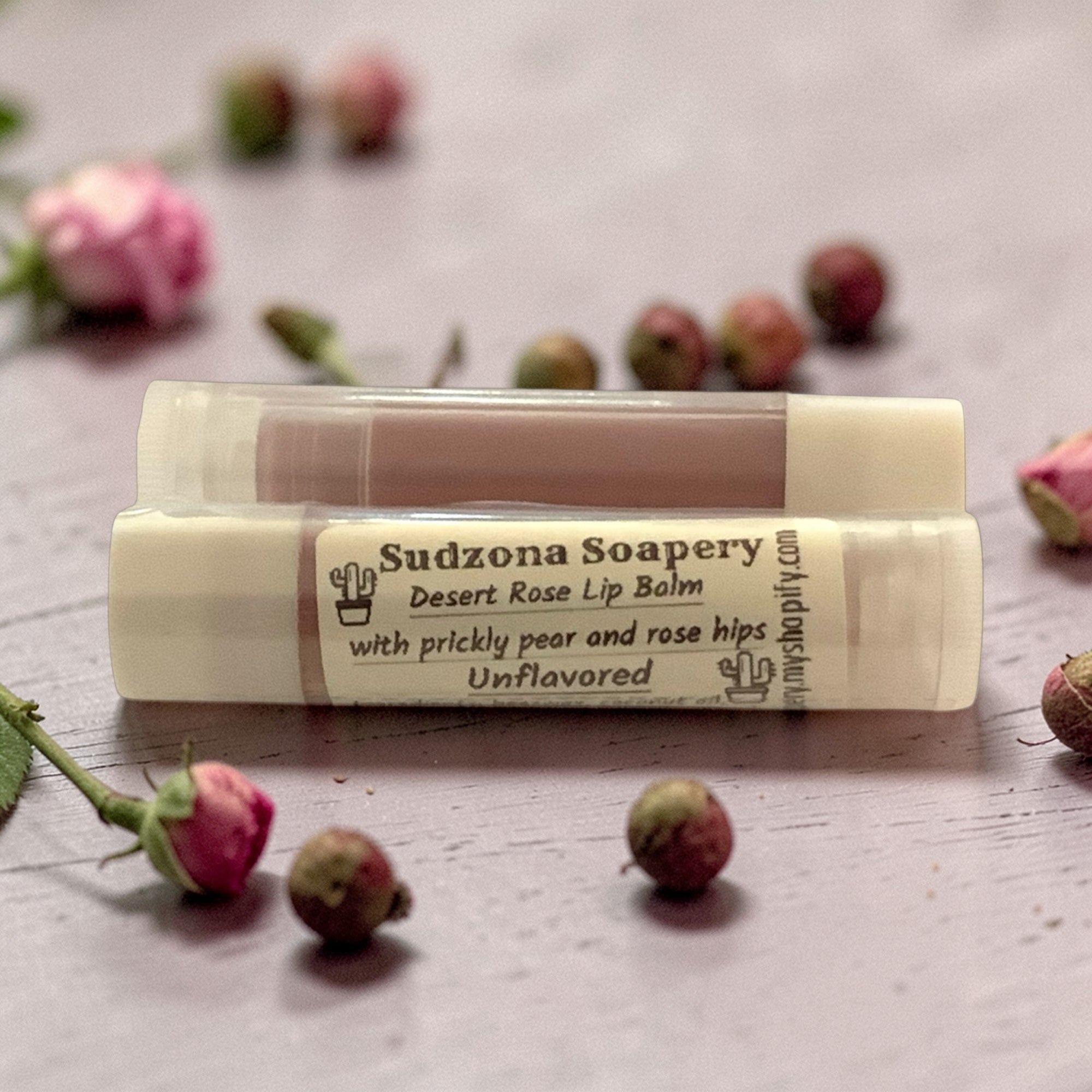 Desert Rose Lip Balm – Handmade Prickly Pear Beeswax & Rose