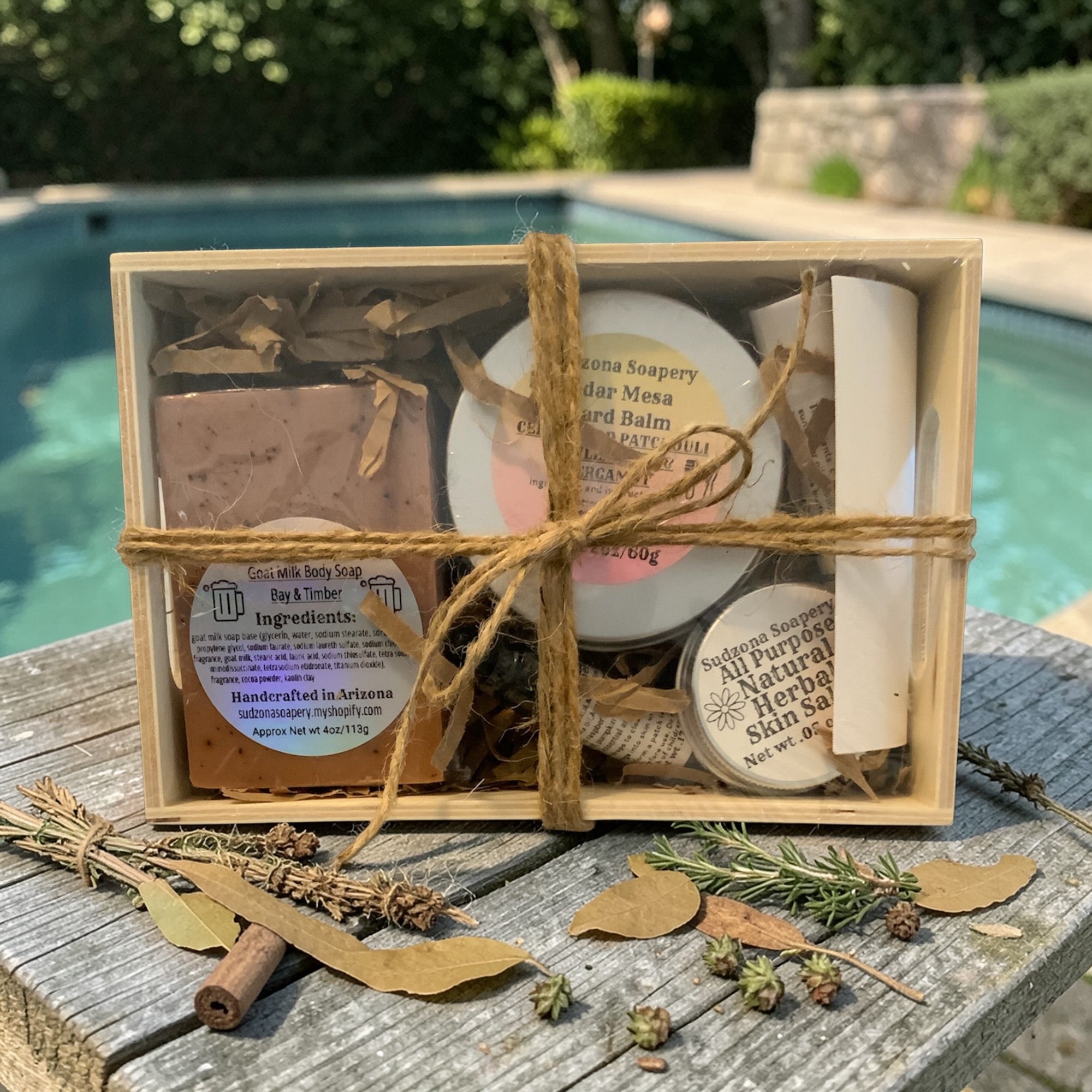 Rustic Men’s Care Gift Set – Soap, Beard Grooming, Lip Balm & Herbal Salve