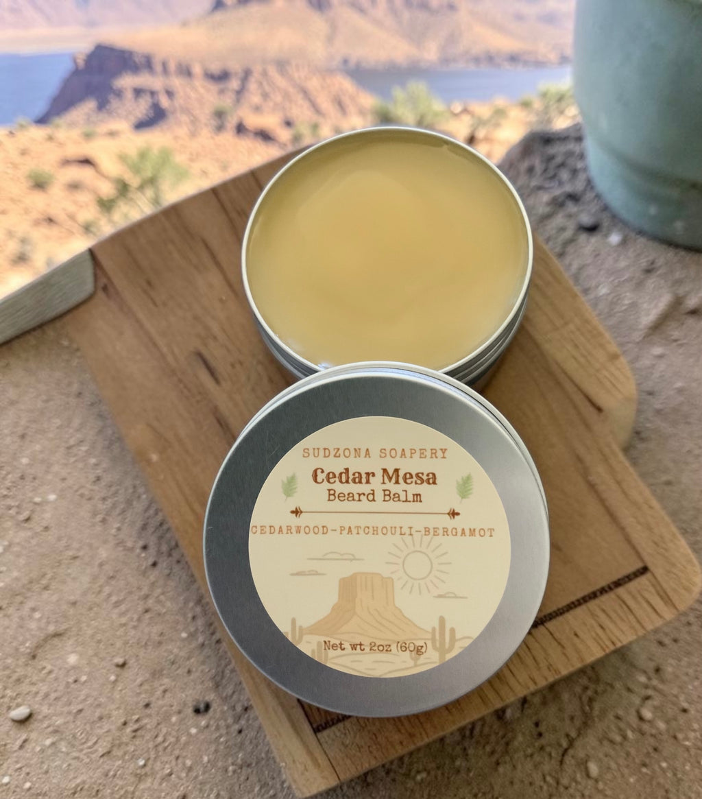 Cedar Mesa Beard Balm Cedarwood • Patchouli • Vanilla Bean • Bergamot