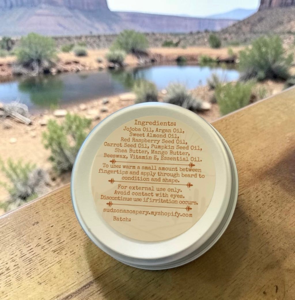 Cedar Mesa Beard Balm Cedarwood • Patchouli • Vanilla Bean • Bergamot